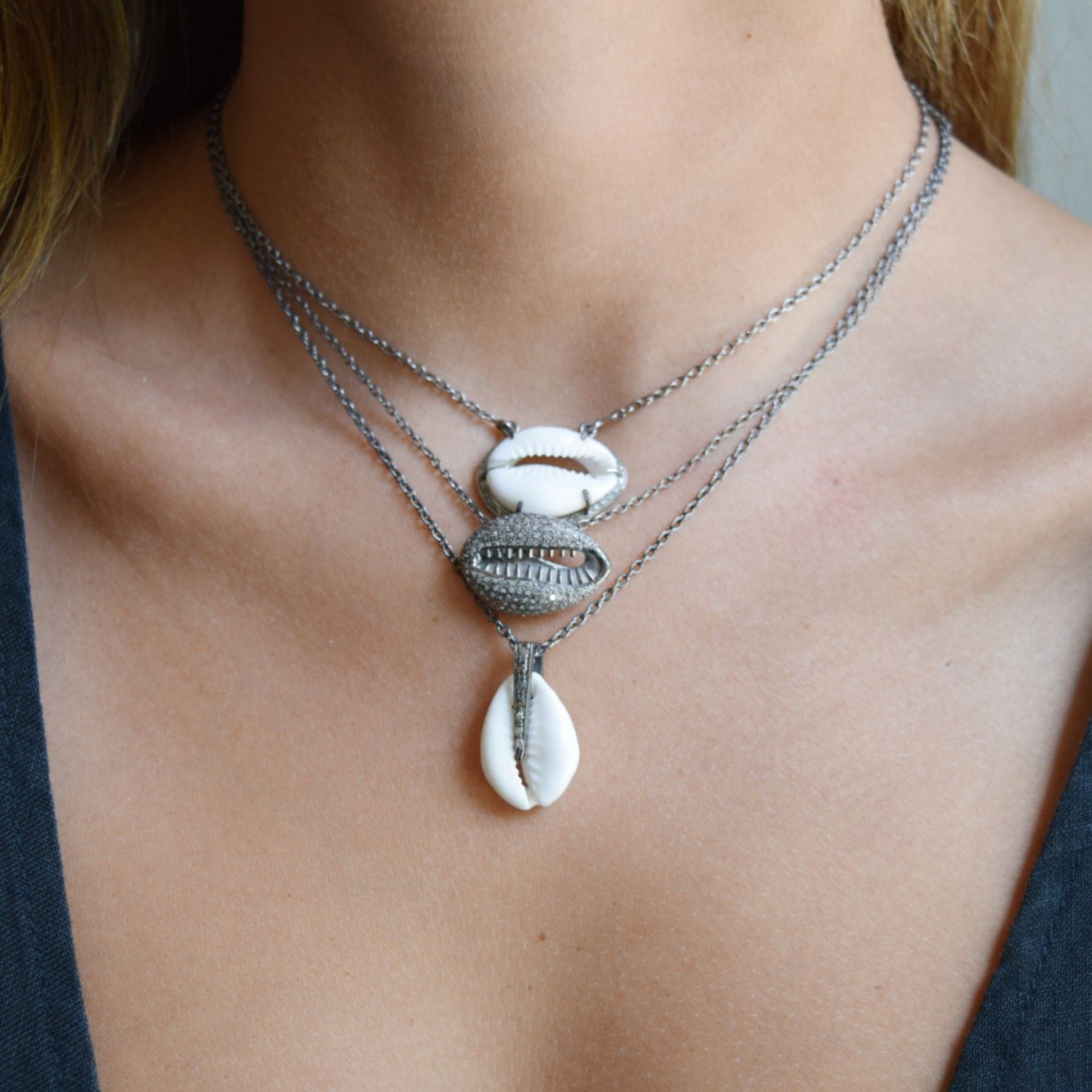 Cowrie Shell Charm Necklace