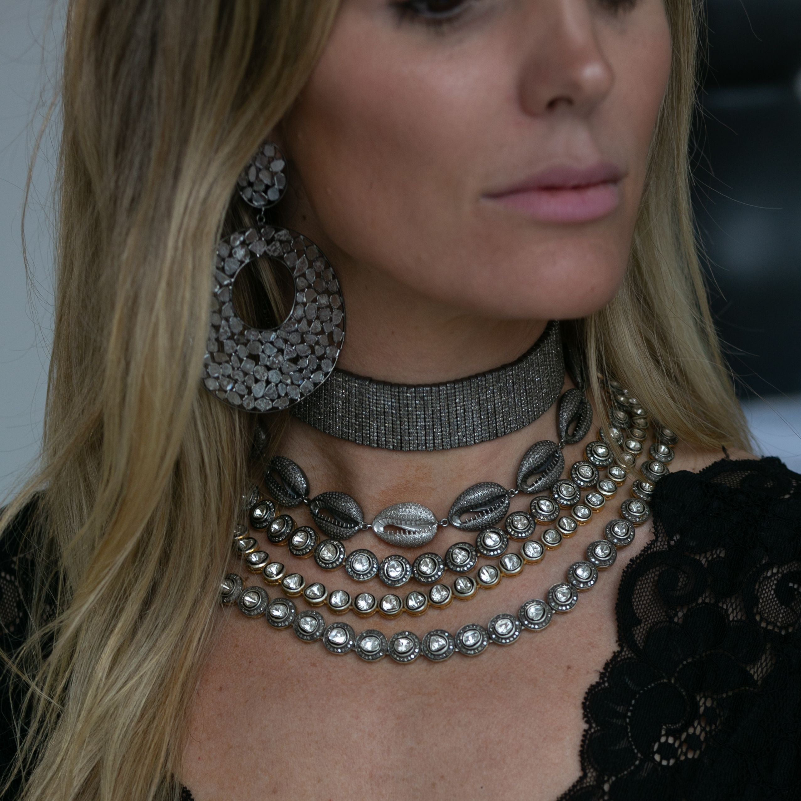 Sliced Diamond Necklace
