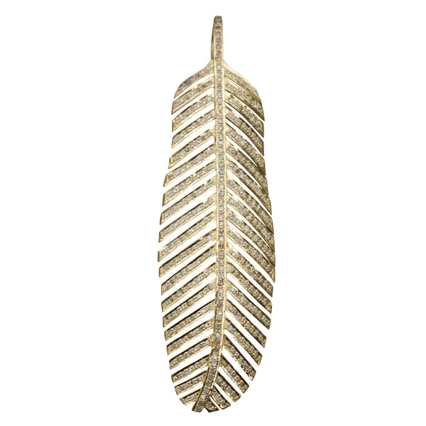 Large Diamond Feather Pendant