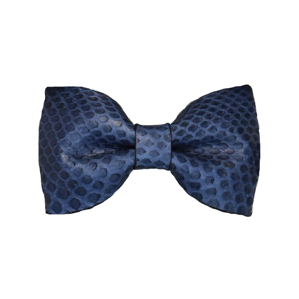Finn|Carter Navy Python Bow Tie