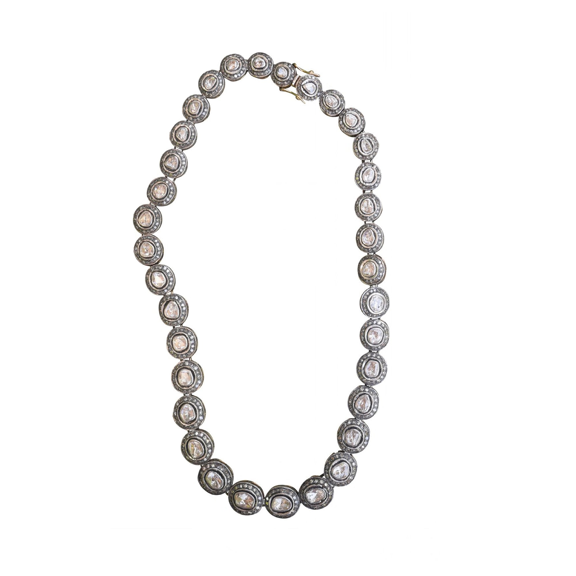 Pave + Sliced Diamond Necklace