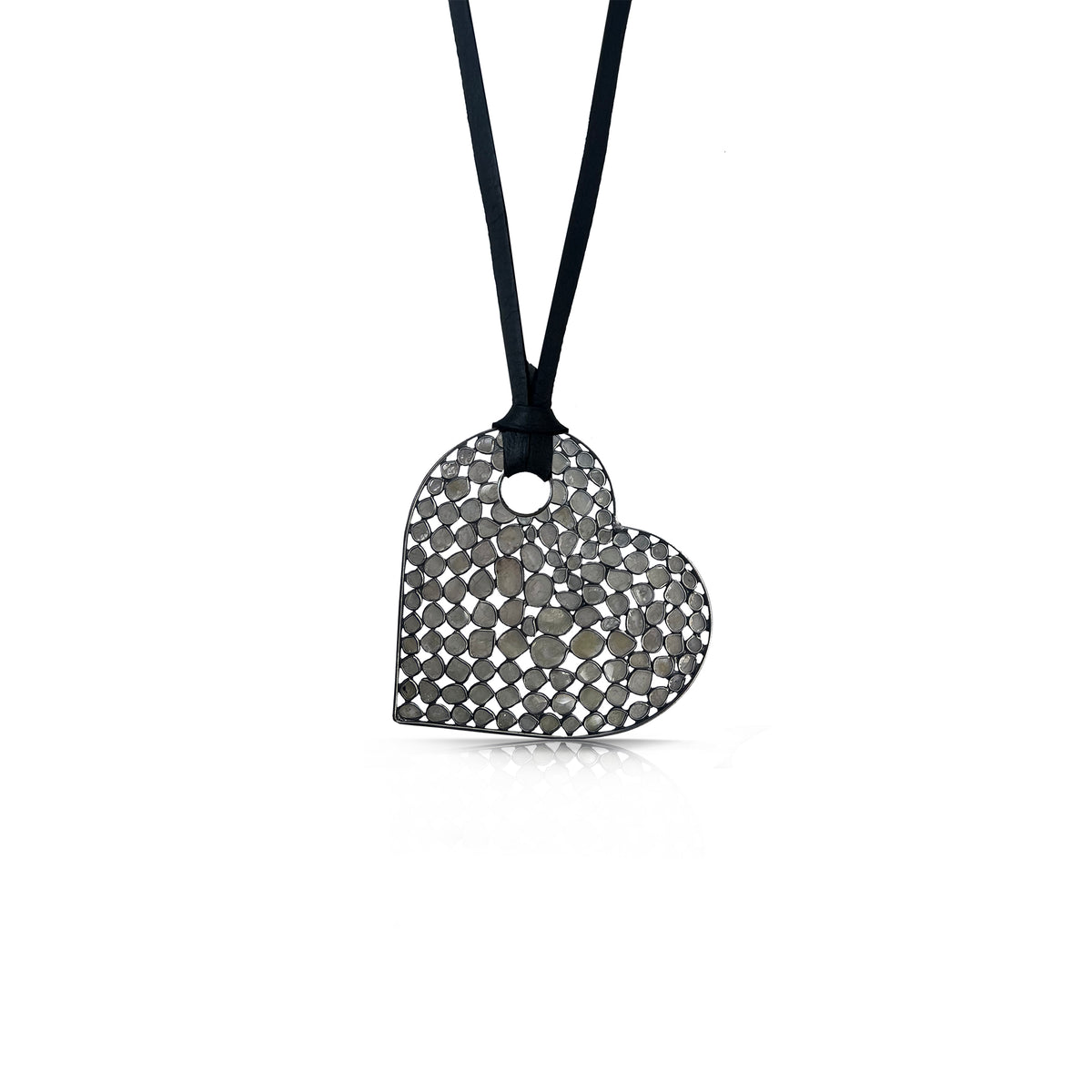 Pre Order: Pave Medium Heart Charm Necklace